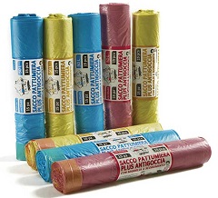 Sacchi per pattumiera colorati 55x65