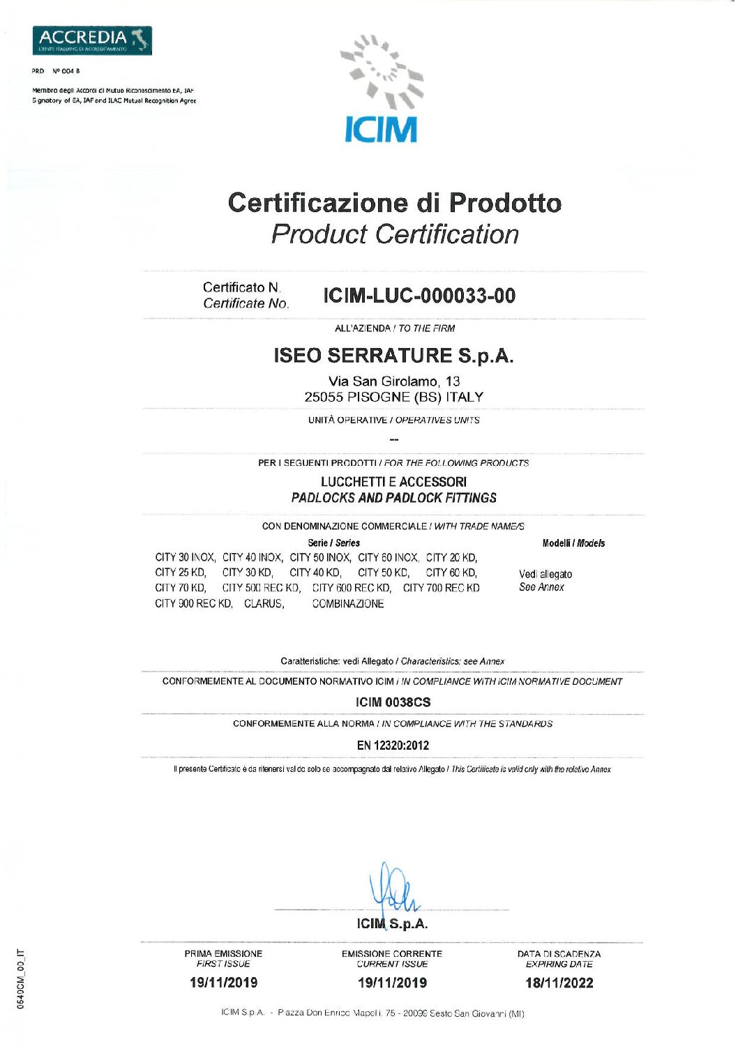 Lucchetto CITY Rettangolare Ottone Iseo - immagine 2