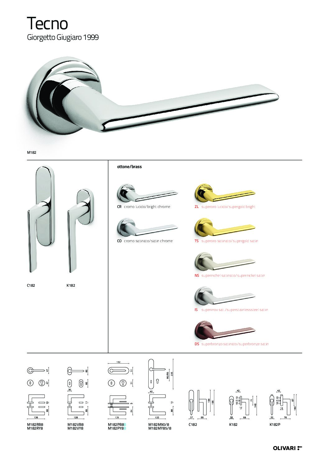 Maniglia per finestra Olivari TECNO DK - Round - immagine 2