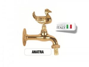 Rubinetto a farfalla stile anatra in ottone Made in Italy