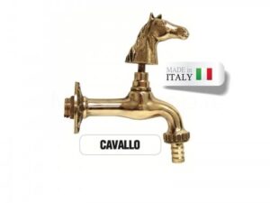 Rubinetto a farfalla stile cavallo in ottone Made in Italy