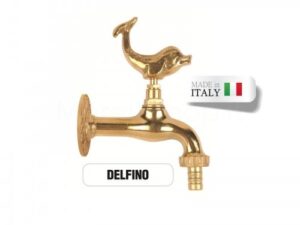 Rubinetto a farfalla stile delfino in ottone Made in Italy