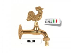 Rubinetto a farfalla stile gallo in ottone Made in Italy