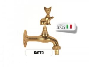 Rubinetto a farfalla stile gatto in ottone Made in Italy
