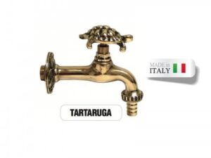 Rubinetto a farfalla stile tartaruga in ottone Made in Italy